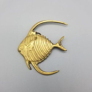 Small Brass Angel Fish Wall Hanging Pendant